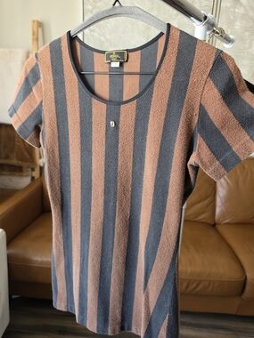 Fendi Mare Vintage Terry Cloth Striped Top Size M